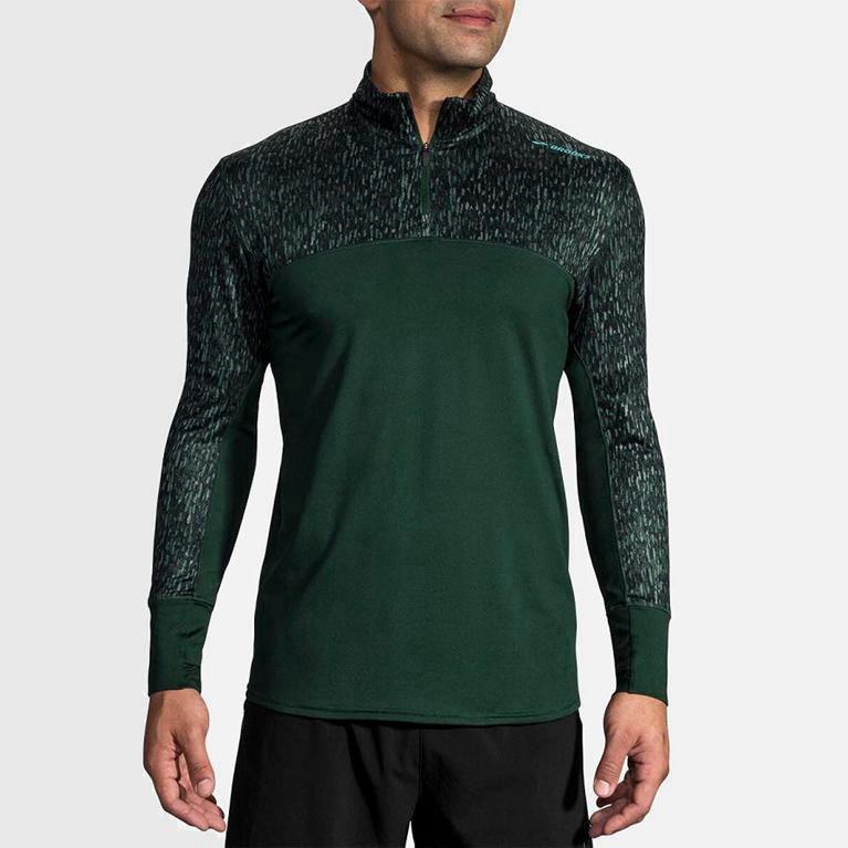 Brooks Dash Half Zip Løpejakker Herre Tilbud - Grønn - Norge (TFP084927)